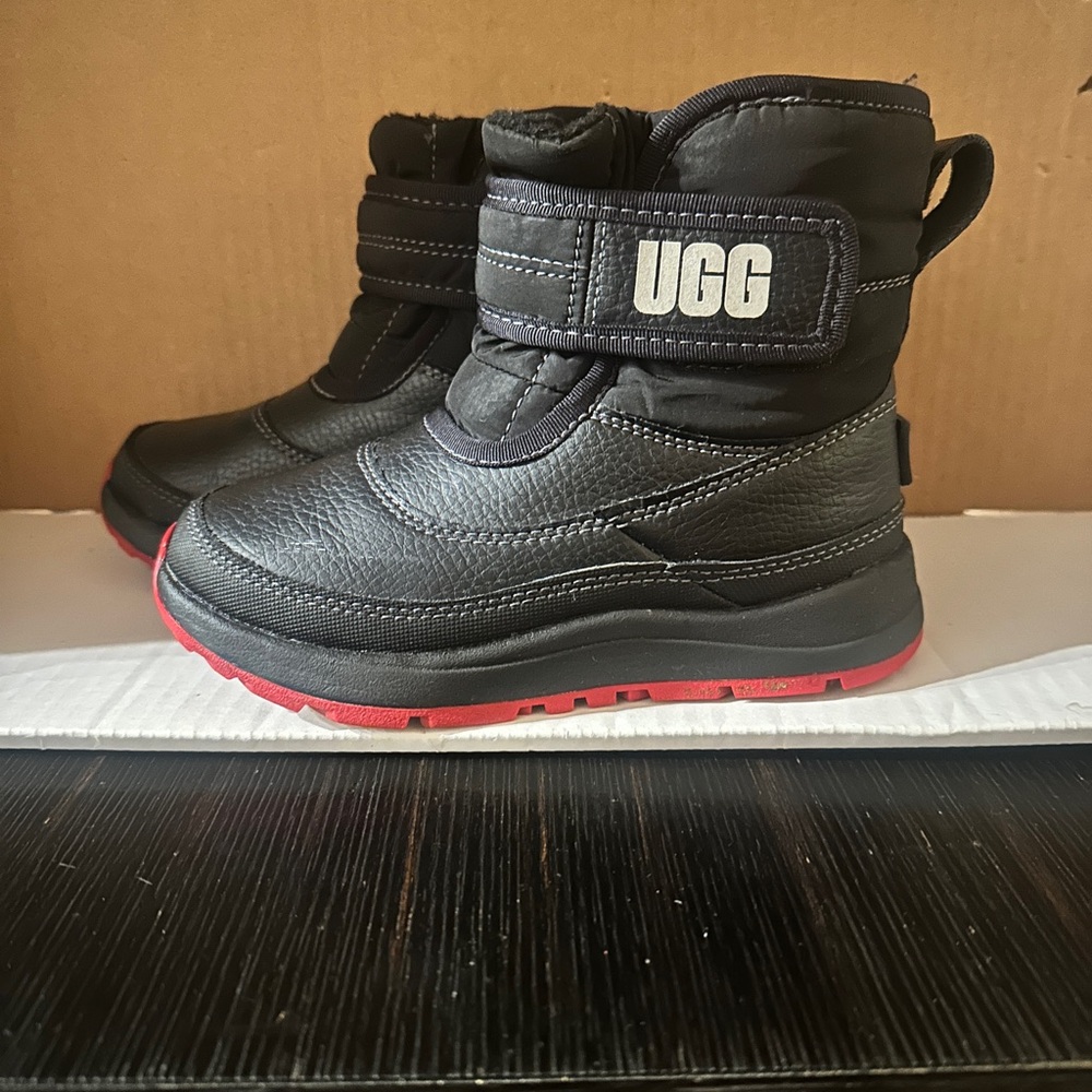 UGG Kids Black Boots with Red Soles